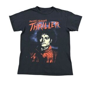 MICHAEL JACKSON THRILLER Shirt Black‎ Big Graphic FITS M